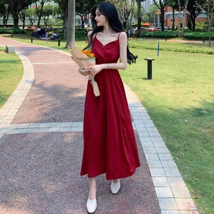 Midi Dress With Spaghetti Straps