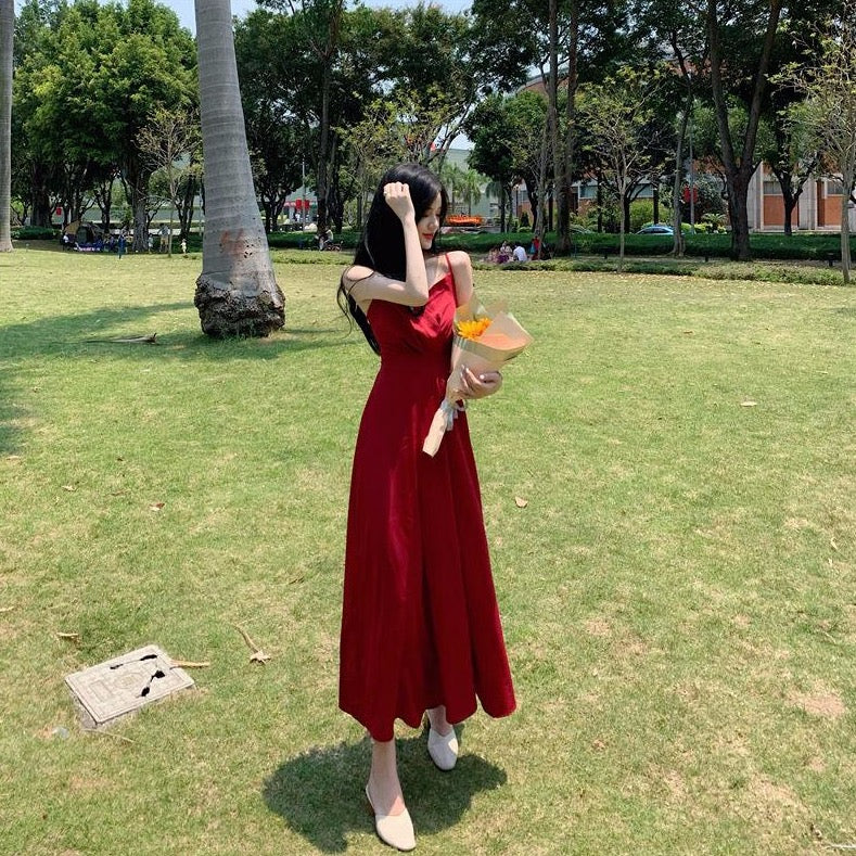 Midi Dress With Spaghetti Straps