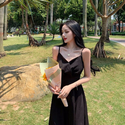 Midi Dress With Spaghetti Straps