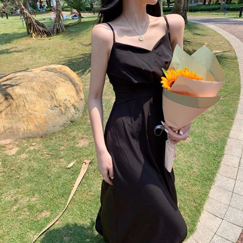 Midi Dress With Spaghetti Straps