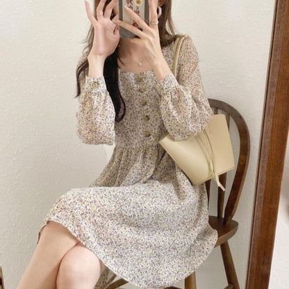 Floral Dress With Buttons