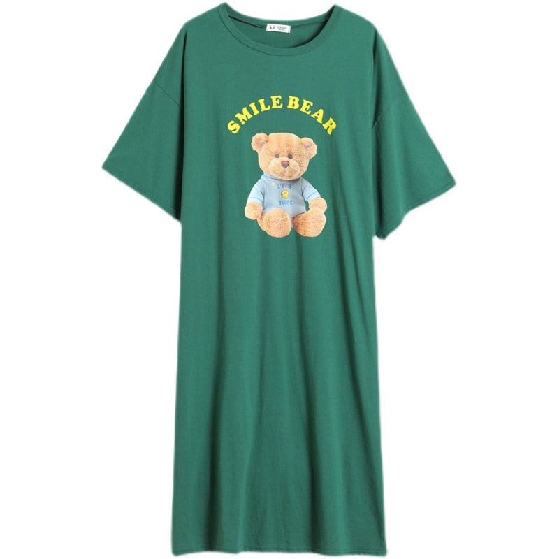 'SMILE BEAR' T-Shirt Dress With Bear Print