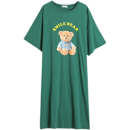 'SMILE BEAR' T-Shirt Dress With Bear Print