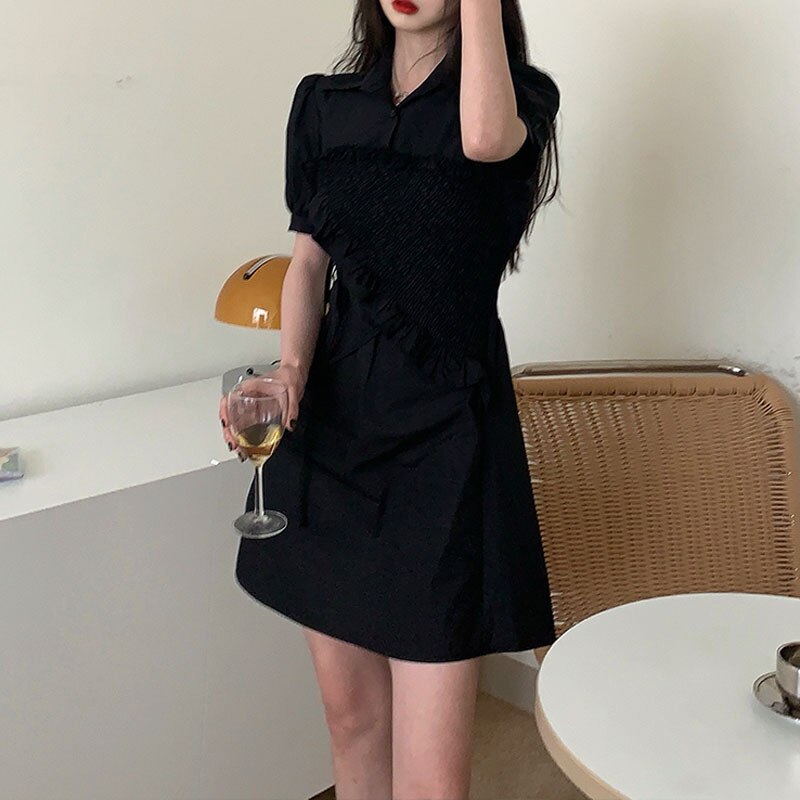 A-Line Mini Dress With Ruffle Details