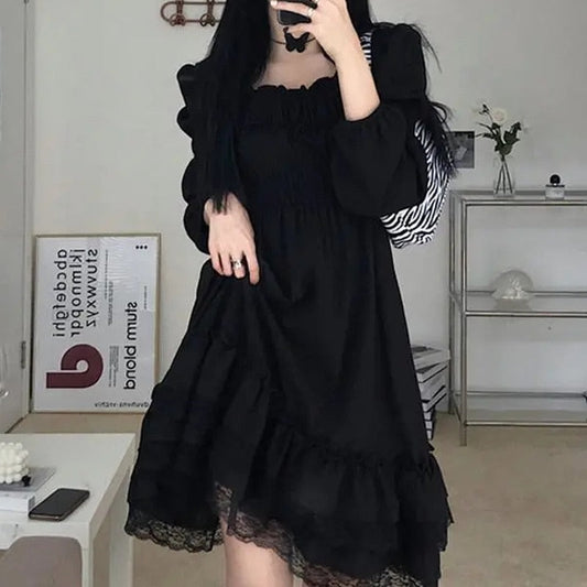Draped Mini Dress With Lace Hem (M to 4XL!)