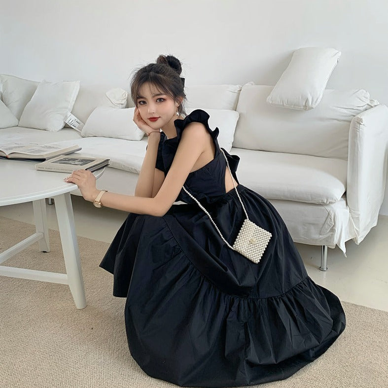 Backless Dress With Butterfly Sleeves