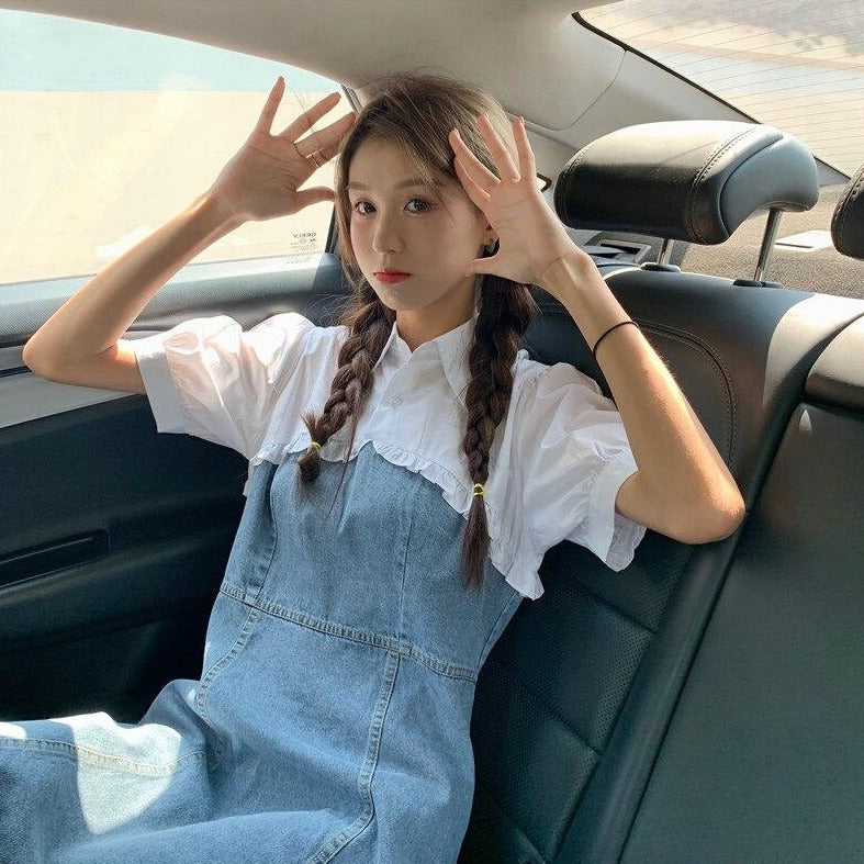 2-in-1 Denim Mini Dress