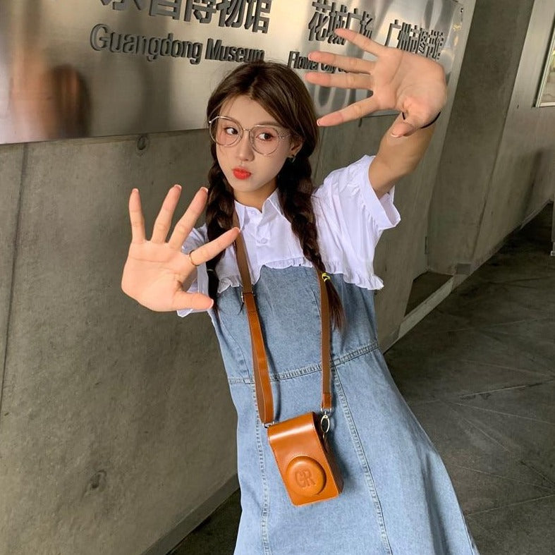 2-in-1 Denim Mini Dress