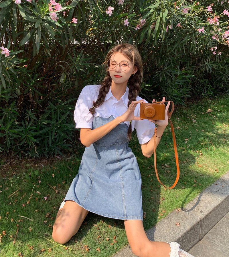 2-in-1 Denim Mini Dress