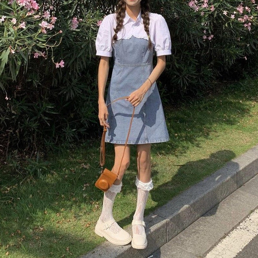 2-in-1 Denim Mini Dress