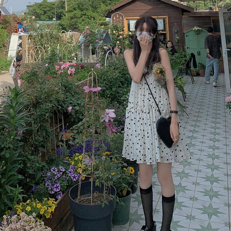 Sleeveless Babydoll Dress With Floral Print