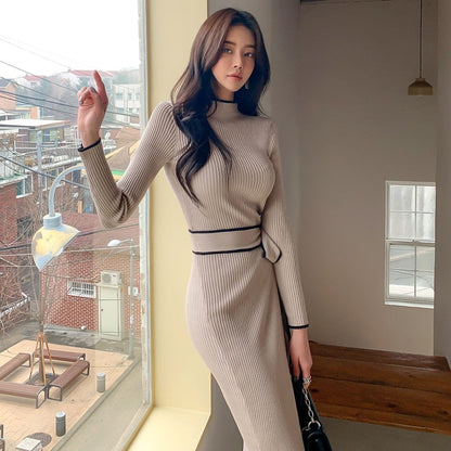 Longsleeved Midi Dress With Waistband