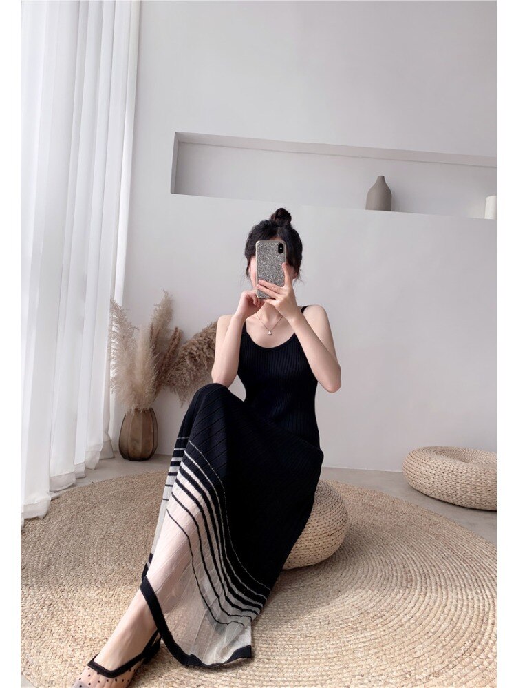 Ribbed Spaghetti Strap Dress