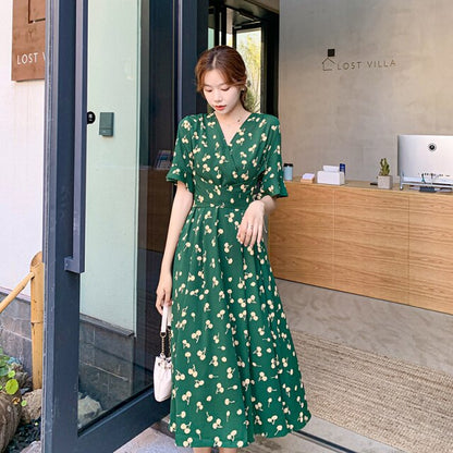 Midi Dress With Cherry Pattern