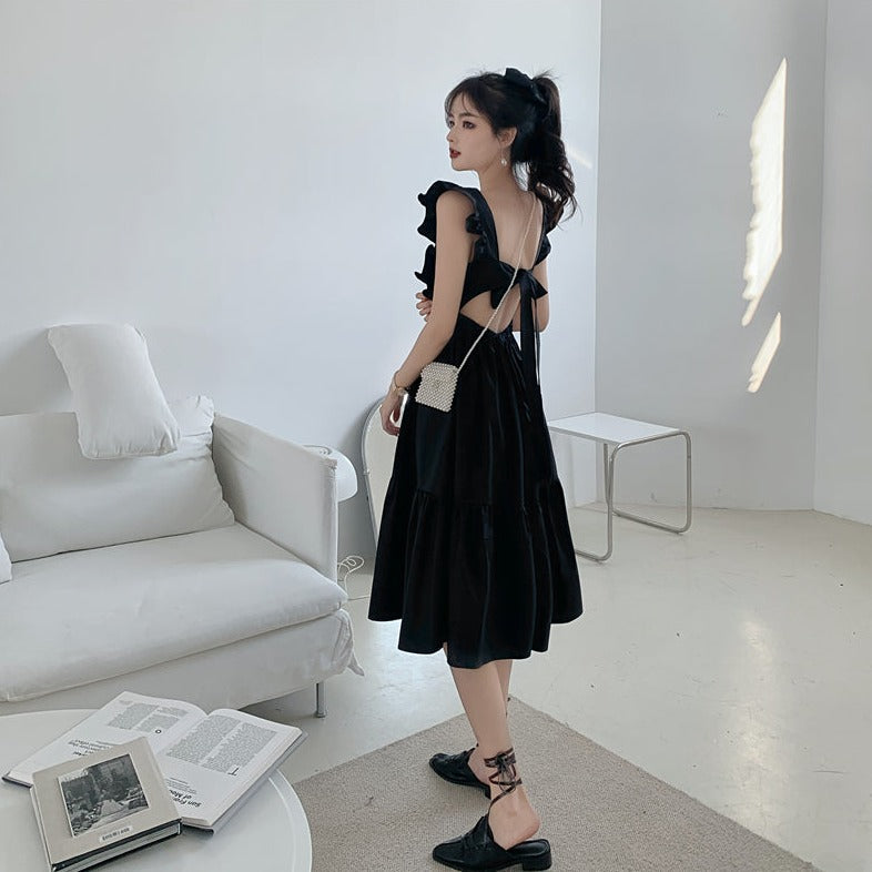 Backless Dress With Butterfly Sleeves