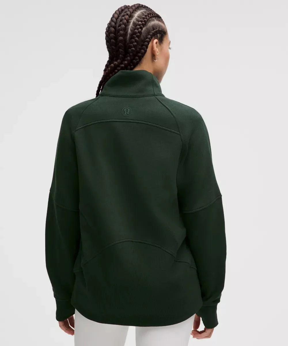 Sweat demi-zippé Scuba Oversized à col cheminée Long
