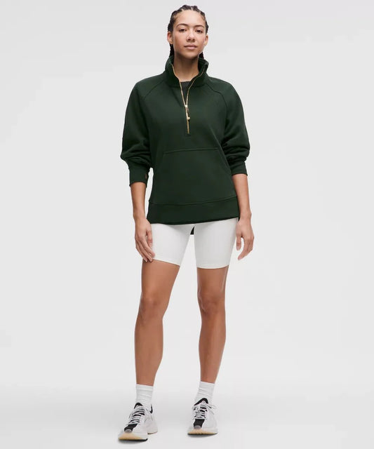 Sweat demi-zippé Scuba Oversized à col cheminée Long